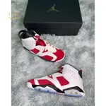 韓國代購 AIR JORDAN 6 RETRO "CARMINE" （GS）白紅 胭脂 384665-106