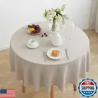 L Linen World Linen Tablecloth, 100% French Linen Round Tablecloth 60" Inch,