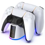 Dual Fast Charging Dock 2-Pin Contact Charger for PS5 Wireless Game Controllers