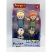 Fisher Price Frozen Little People Elsa Anna Olaf Kristoff Set of 4 New