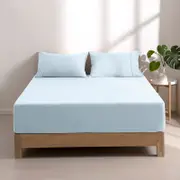 Dreamaker Superfine Washed Microfibre Combo Fitted Sheet Set Ice Blue (Single, King Single, Double, Queen, King, Super King)