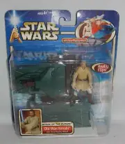 NEW 2002 Star Wars Attack of the Clones Obi-Wan Kenobi w/ Force Flipping Attack