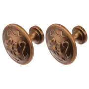2 Pcs Brass Cabinet Door Handle Gold Double Drawer Pulls Knob