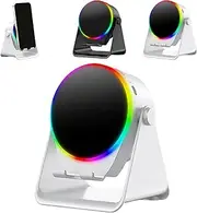 4-in-1 360° Rotating Bluetooth Speaker Stand, Cell Phone Stand with Wireless Induction Speaker, Anti-Slip Base Hd Surround Sound, Cool Functional Gadget Gadget for Home and Outdoors (White)