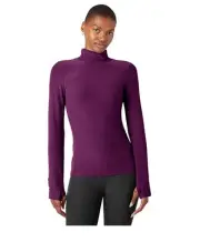 Beyond Yoga Women's Spacedye Captivating Turtleneck Top Purple Size Large
