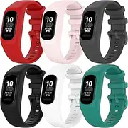 FitTurn intended for Garmin Vivosmart 5 Fitness Tracker One-piece Strap Two Size -Small Large Unisex Replacement Silicone Colorful Rubber Adjustable Sport Bands Accessories intended for Vivosmart 5 (S(5.5-7.8), SixColors-A)