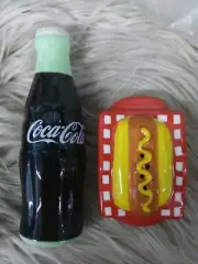 Coca-Cola Salt and Pepper Shaker Set Coke & Hotdog New