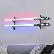 TOPNEW Lightsaber Holder Wall Mount,Lightsaber Acrylic Display Stand Wall Mounted Suitable for Swords, Light Saber(Black)