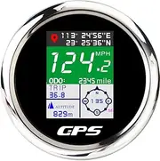 MAIMEIMI GPS Speedometer 85mm 3-3/8" Digital Boat GPS Speedometer Gauge Waterproof MPH Knots Km/h Adjustable for Car Marine Truck Motorcycle 9-32V (Black)
