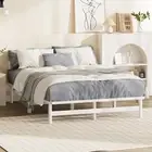 Oikiture Double Wooden Bed Frame Base Platform Solid Pine Timber Beds White
