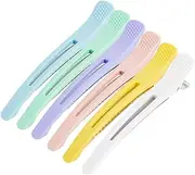 Lopsity 6PCS Professional Hair Clips for Styling Sectioning,Salon Hair Clip For Sectioning Hair,on Slip Duck Billed Hair Clips with Silicone Band for Women Men (multicolour)