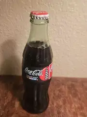 Coca Cola Vintage 1996 Official Soft Drink of Nascar 8 Oz Glass Bottle Unopened
