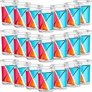 24 Pieces Split Shot Glasses Reusable Clear Plastic 2 oz Half Shot Glasses Split Cup for Bar Alcohol Bachelorette Party