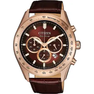 【CITIZEN 星辰】光動能三眼計時手錶-44mm 送行動電源 畢業禮物(CA4452-17X)