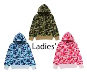 A BATHNIG APE Ladies' ABC CAMO ONE POINT PULLOVER HOODIE 1L30214002