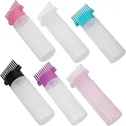 OATIPHO 6pcs Hair Root Comb Applicator Bottle for Hair Oiling and Dyeing Durable Design for Salon and Home Use Ensures Even Color Distribution and Minimal Mess