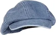 [Fiocias] Women Denim Beret Hat Beret Cap for Outing Driving Hiking Travel