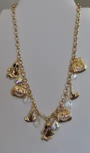 KIRKS FOLLY GHOSTLY GREETINGS CHARM NECKLACE IN GOLD TONE