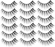 Vaguelly Fluffy Eyelash Strips Kit 14 Pairs of Natural False Eyelashes for Extended Wear for Daily Parties Dates