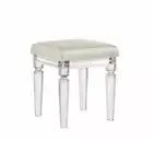 Picket House Furnishing Makeup Vanity Stool 19"Hx16"W Wood Acrylic Leg In White