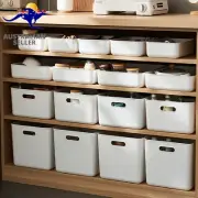 Plastic Storage Bins, Set of 8 Storage Boxes with 4 Lids Durable Storage Basket