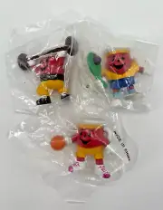 Vintage Kool Aid Tennis Player Weightlifter Basketball Player 1990's Set Of 3