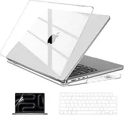 EooCoo Case Compatible with MacBook Pro 14 inch 2025 2024-2021 M4 M3 M2 M1 A3401 A3112 A3185 A2918 A2992 A2779 A2442, Hard Shell Cases with Keyboard Cover, Screen Protector - Crystal Clear