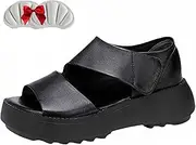 [dosidolo] Lurebest Shoes for Women, Pure Cowhide Soft Sole Orthopedic Shoes Women's Comfort Orthotic Walking Sandals Open Toe Arch Support Slides Hiking Sandals