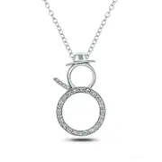 Natural Diamond Accent Snowman Pendant in Sterling Silver