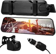 1Set Mirror Dash Camera with Front and Rear Streaming Wide Angle Loop Recording and Automatic Rearview Feature for Enhanced Safety