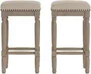 Set of 2 Brosa Clovis Counter Stools (French Beige, 65cm) - BRSTCLO2FBA