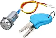 1 Set 2 Wire Key Ignition Switch Lock Motorcycle Durable Vehicle Wire Ignition Lock with 2 Keys Reliable Fit for ATV Go Kart Scooter