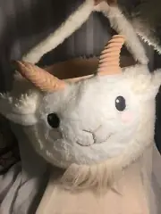 Jumbo Goat Easter Basket NWT Handle Large Soft Furry Plush Children Kids Adult