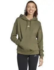 [Adidas] Essentials Small Logo Feel Cozy Hoodie in Green
