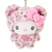 Sanrio Gal Kuma Hello Kitty Mascot Plush Keychain Pink Leopard Print Bear