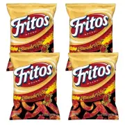 Fritos FLAMIN HOT Flavored Corn Chips 9 1/4oz - 4 Bags Snacks