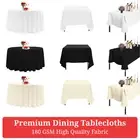 100% Polyester Dining Table Cloths Round Rectangle Square Large Tablecloth Cover