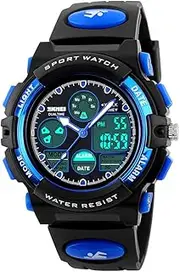 [eYotto] Kids Sports Watch Waterproof Boys Multi-Function Analog Digital Wristwatch LED Alarm Stopwatch