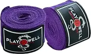 Playwell Martial Arts Boxing Cotton Purple Hand Wraps - 4 Meter Long