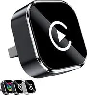 Relativelk Carplay,Wireless Carplay Adapter,Plug Play 2-in-1 Adapter with 2.4/5GHz WiFi and Bluetooth 5.0,Wide Compatibility with 800+ Car Models (Black)