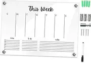 DIYEAH 1 Set Weekly Planner Board Digital Calendar Planner Monthly Erasable Wall Planner Bulletin Dry Erase Fridge Calendar Expo Advent Calendars Home Decoration Board Transparent Metal