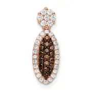 Sterling Silver Rose-Tone Black Rhodium-Plated Cz Pendant