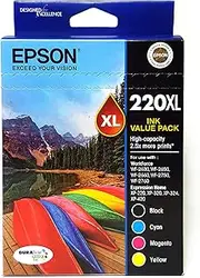Epson 75140 220XL Capacity Four Colour Value Pack (Black, Cyan, Magenta and Yellow)-Epson Workforce WF-2630, WF-2650 & WF-2660