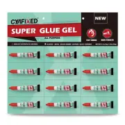 Super Glue Gel, Single Use Minis, Twelve 3 Gram Tubes, General Purpose CA Glue,