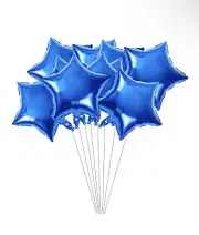 18”inch Blue Stars 10pcs Shape Helium Foil Balloons Birthday Theme.
