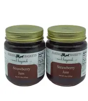 Amish Strawberry Jam Non GMO Vegan All Natural - 9 oz - 2 Jars