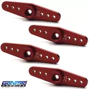 Go Nitro Hobbies 25T Aluminum 2 Way Servo Arm 4 Red Futaba / Savox