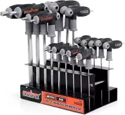 18 Piece T Handle Hex Key Set Inch Metric Long Arm Ball End Allen Wrench Set