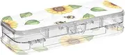ODAWA Plastic Pencil Case Watercolor Sunflowers Clear Pencil Case for School 8.5" L x 3" W x 1.8" H