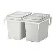 HÅLLBAR waste sorting solution, for METOD kitchen drawer/light grey, 44 l